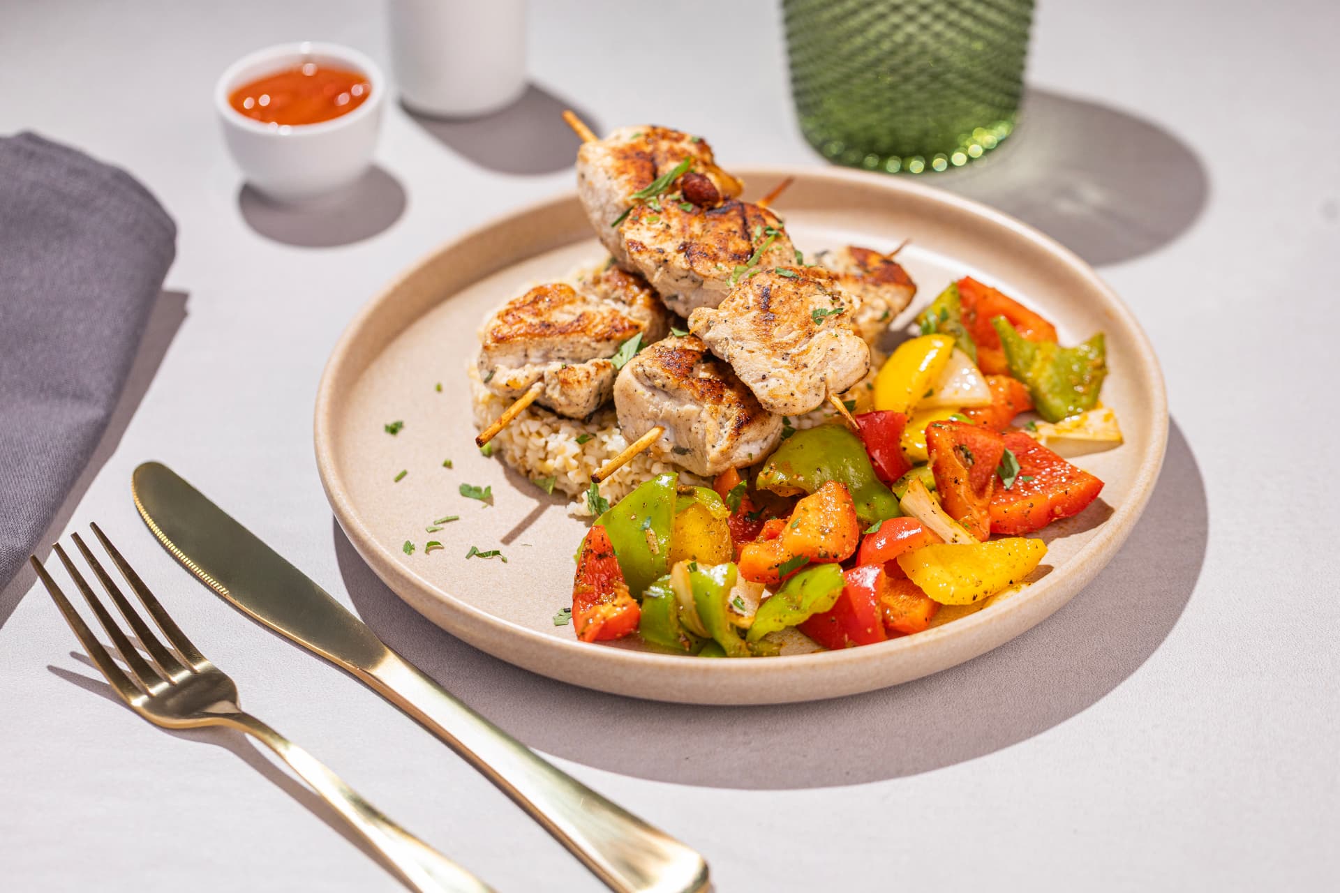 Brochettes de Poulet - Burgul Bowl